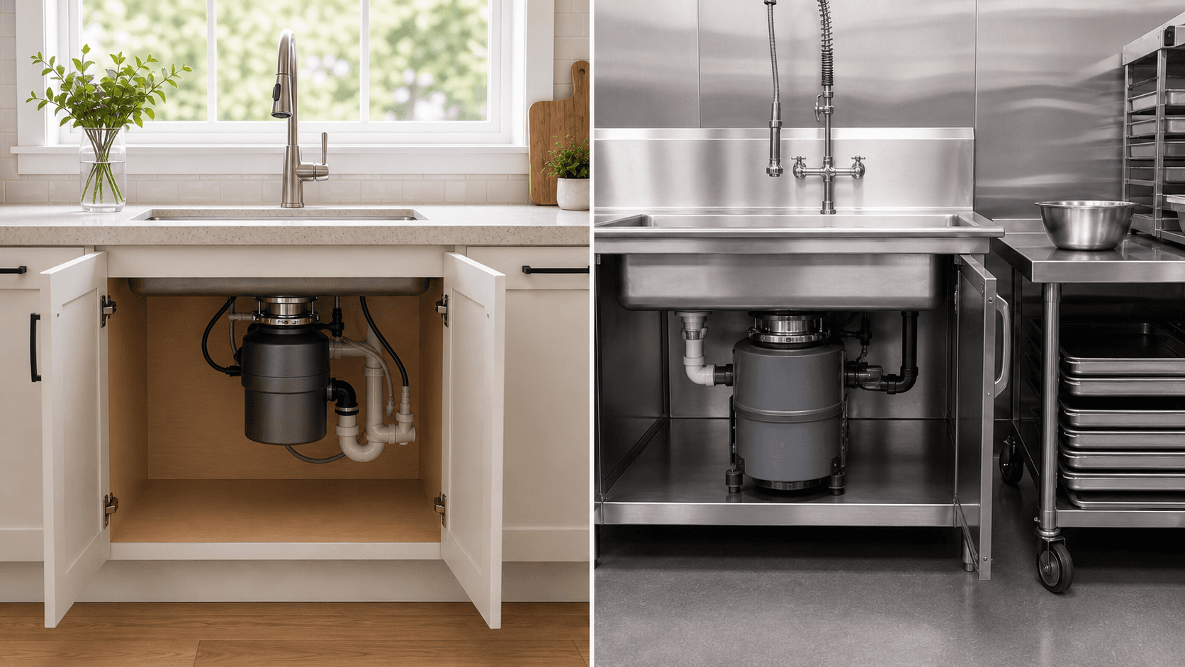 Residential and commercial sink disposal replacement